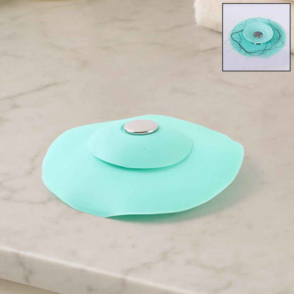Creative 2-in-1 Light Green Silicone Sewer Sink Sealer Cover Drainer (Multicolour)
