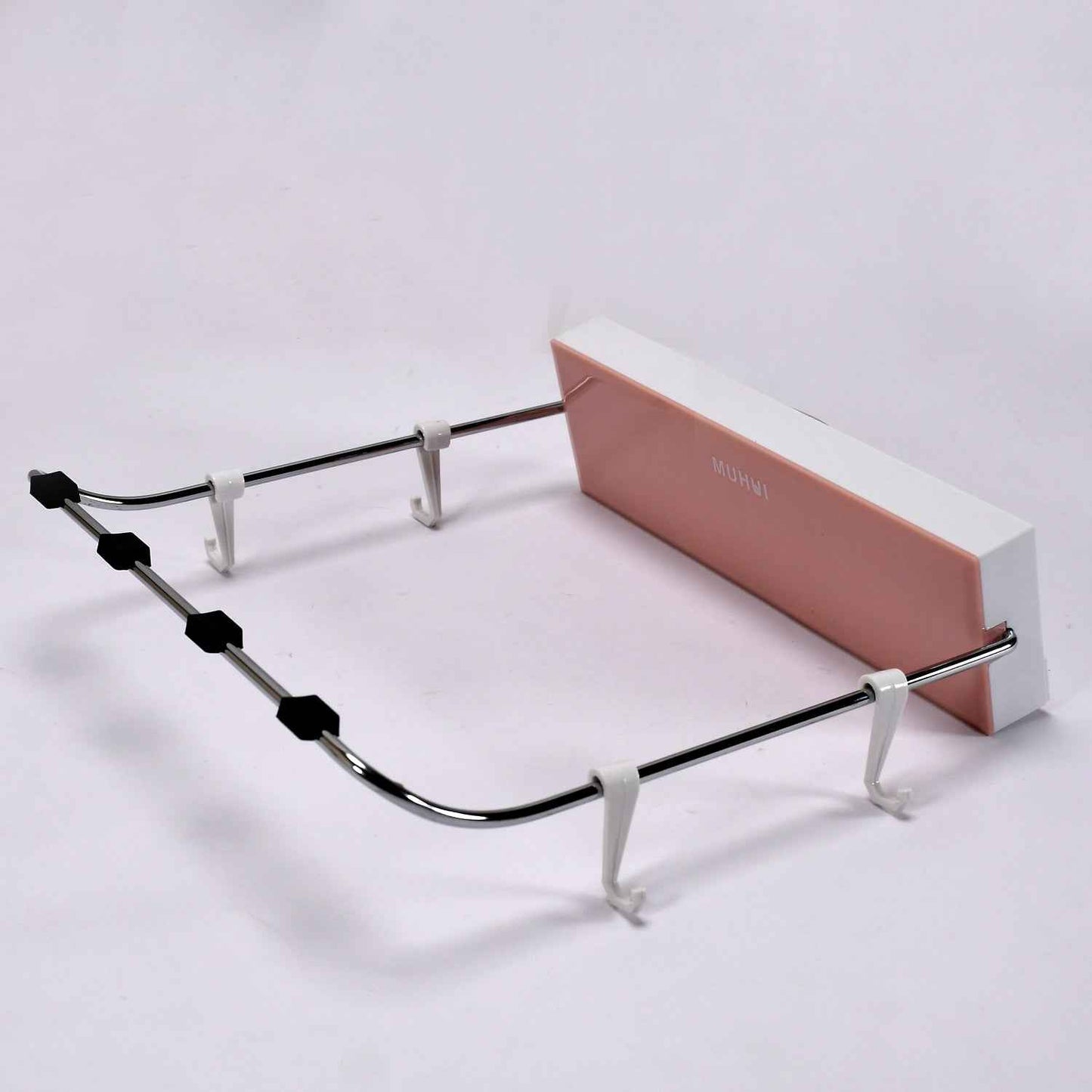 7660 Wall Mounted Foldable Wash Basin Storage Rack Shelf Holder Self Adhesive With Sticker