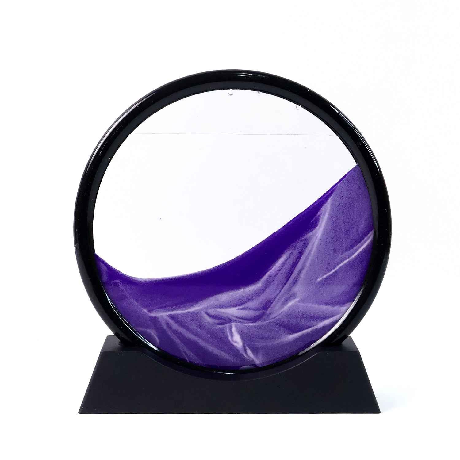 8781 Moving Sand Art Picture Decor 3d Deep Sea Sandscape Liquid Motion Round Glass Frame Display Flowing Sand Relaxing Gift For Kids Adults Painting Artistic Sandscape For Home Office Ornament Desktop Art Bookshelves Decoration (1 Pc )