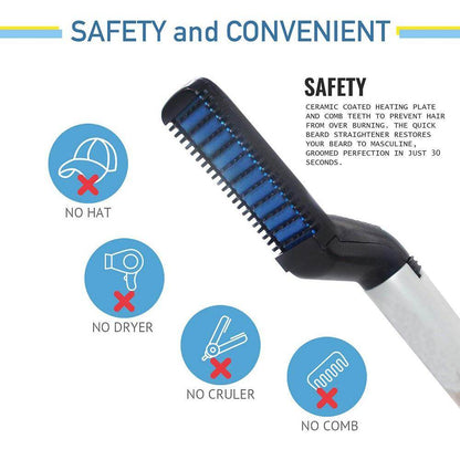 348 Mens Beard And Hair Curling Straightener (Modelling Comb) - Best Deals at BeSh Deals®