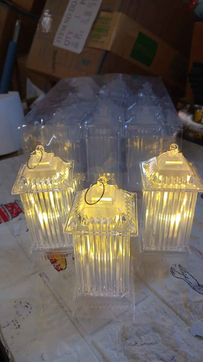 8443 Lantern Shape Led Light Decorative Led Flickering Crystal Candle Light For Holiday Party Crylic Crystal Table Lamp Crystal Table Lamp Atmosphere Lamp Bedroom (Moq - 12pc)