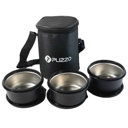 Insulated Stainless Steel Tiffin Lunch Box Set With Carry Bag (1 Set)