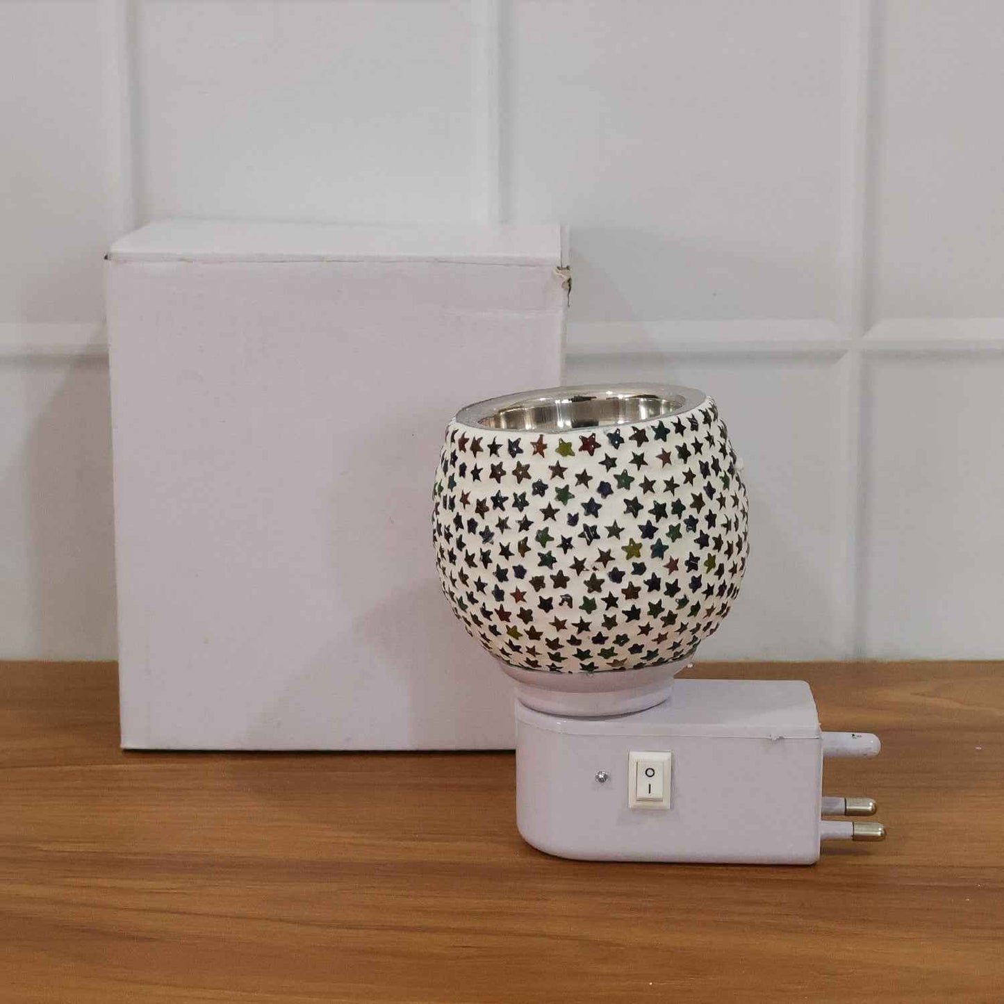 Decorative Star Pattern Mosaic Glass Plug-in Night Lamp (1 Pc)