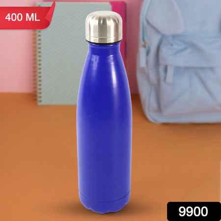 Stainless Steel Single Wall Water Bottle 400ml Approx