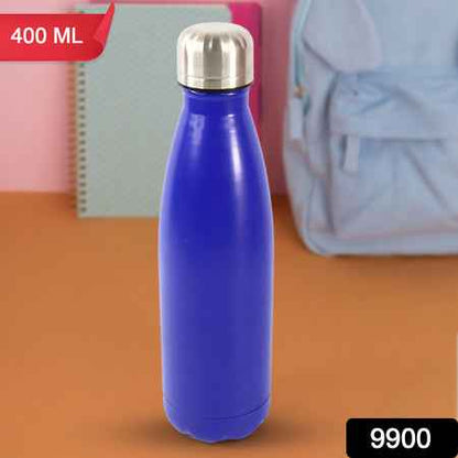 Stainless Steel Single Wall Water Bottle 400ml Approx