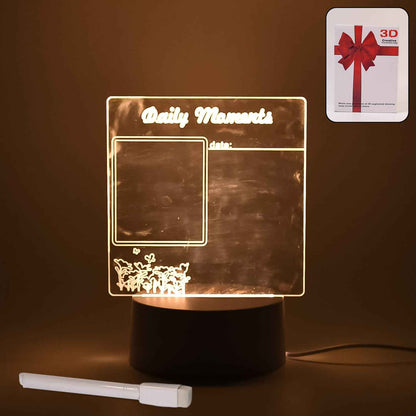 12939 Creative Visualization Lamp 3 Dacrylic Decorative Lamp For Creative Keeps Notes Drawing Table Lamp For Home Decor  Bedroom  Gift  Office Decoration  Erasable Board (Heart-shape  1 Pc)