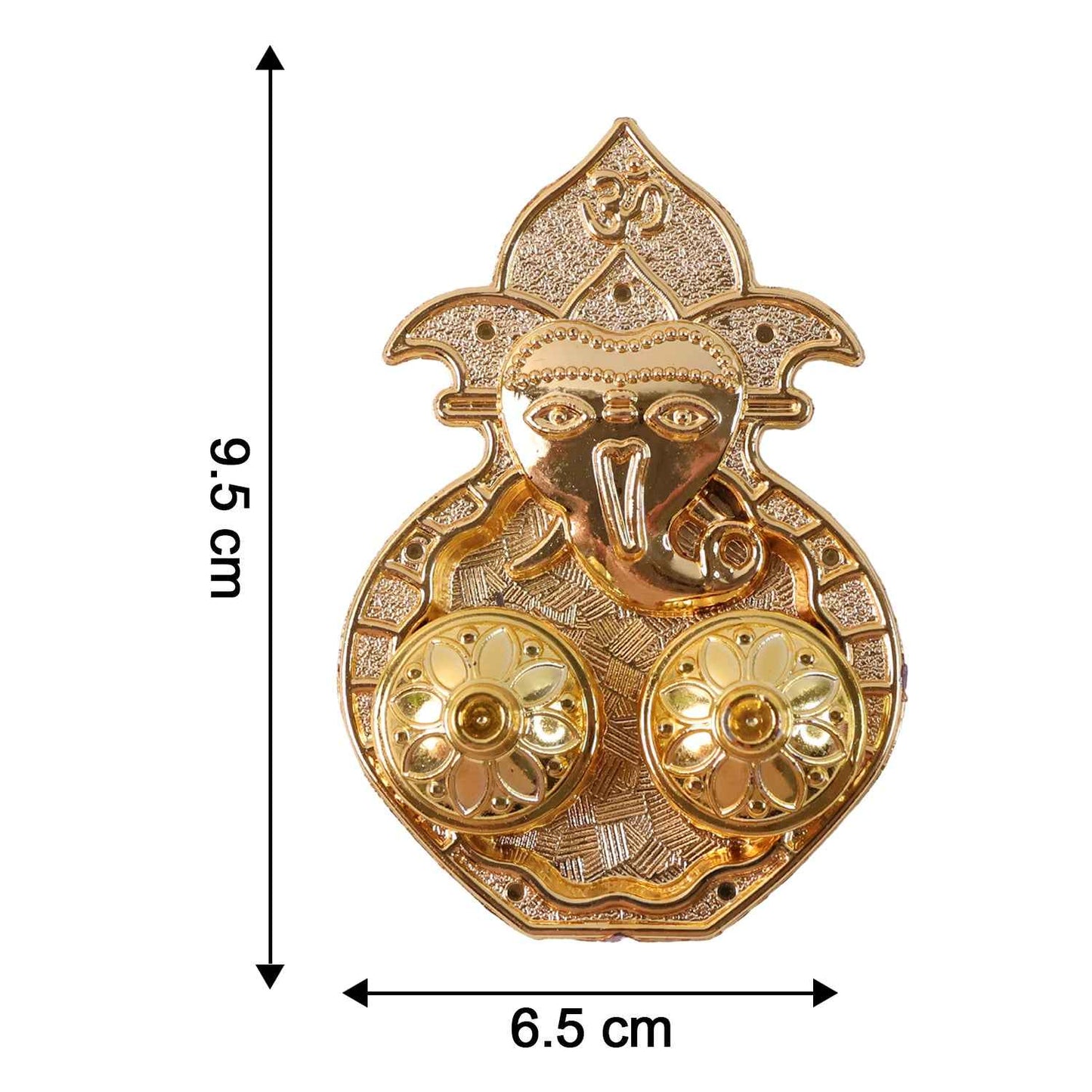 Traditional Golden Lord Ganesha Kumkum Dish  (1 Pc)