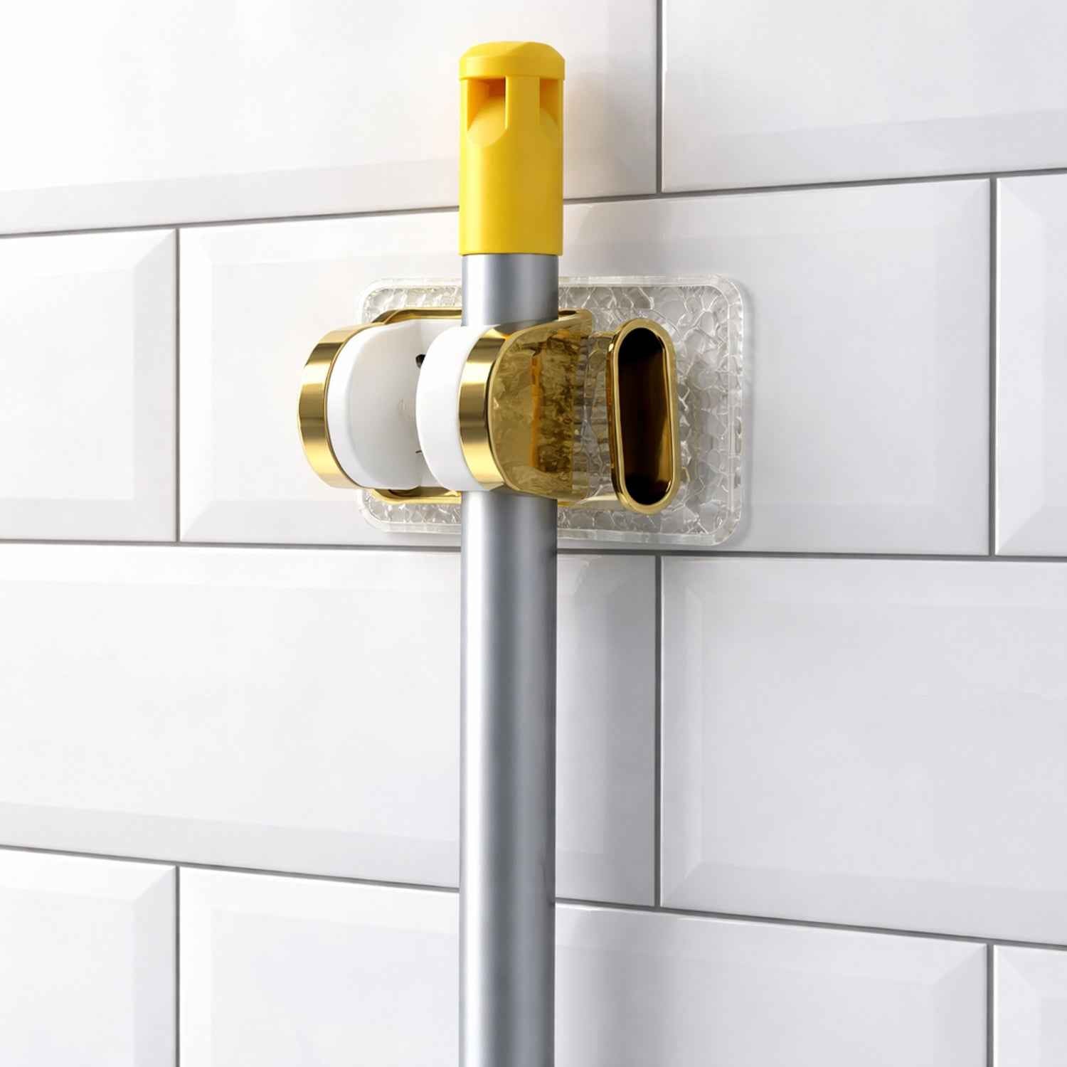 Wall Mounted Broom  Mop Holder With Strong Grip Clips