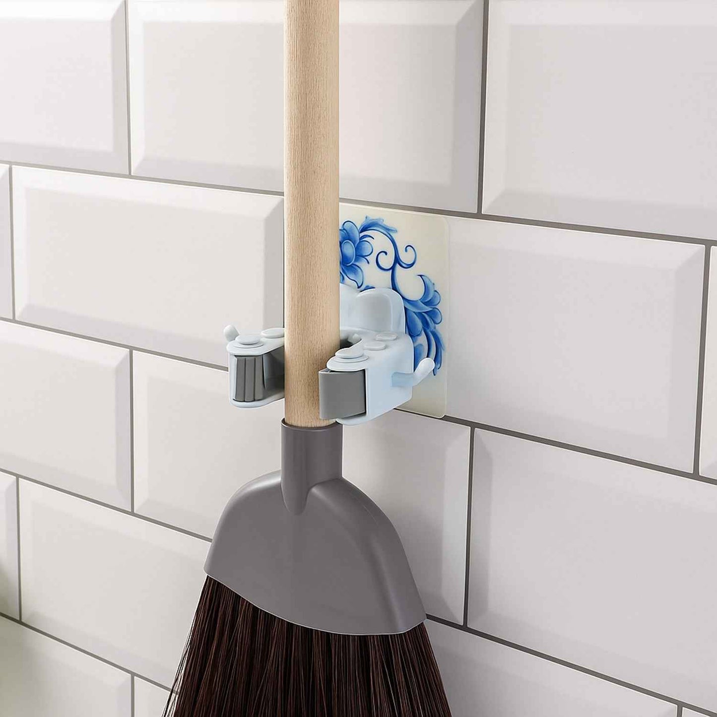 Wall Mounted Mop And Broom Holder Clip (1 Pc)
