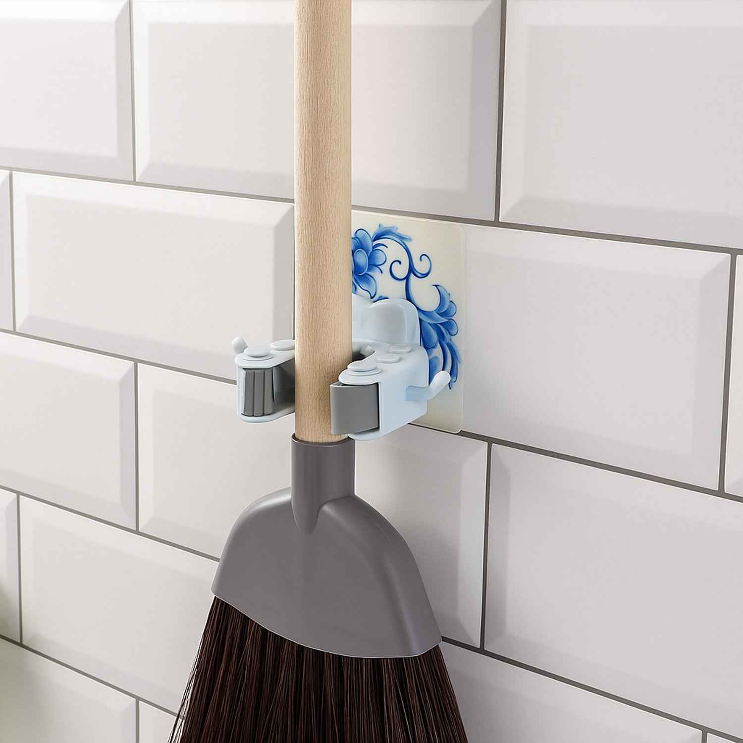 Wall Mounted Mop And Broom Holder Clip (1 Pc)