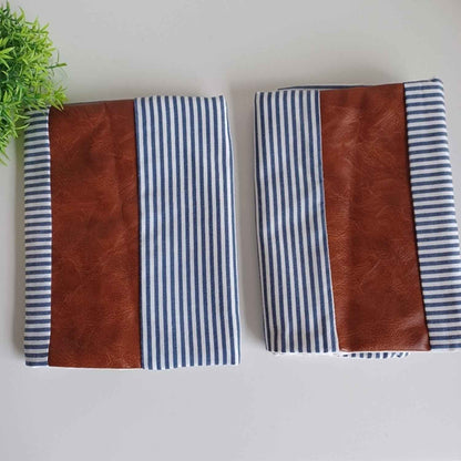 Pillow Covers Leather  Cotton Cushion Covers (16  16 Inch  1 Pair  2 Pc)
