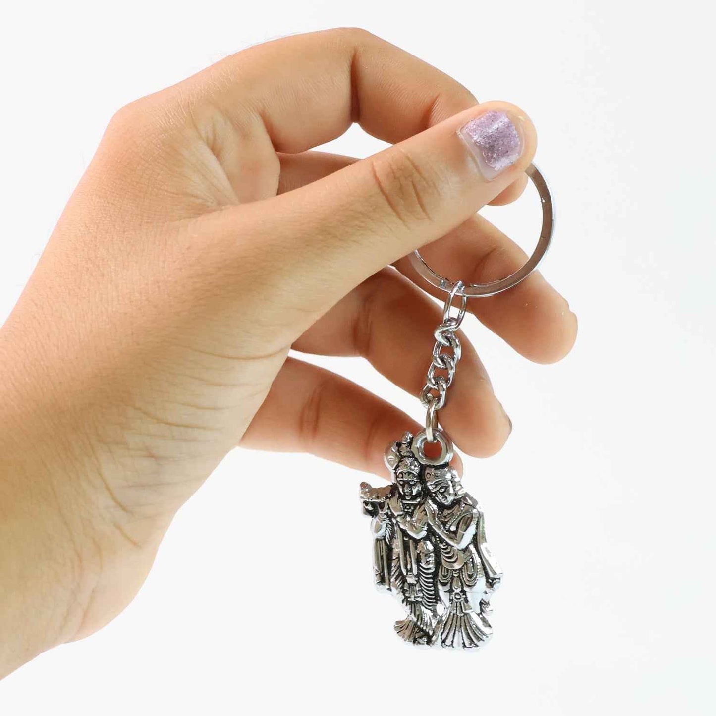 Radha Krishna Metal Keychain (1 Pc)