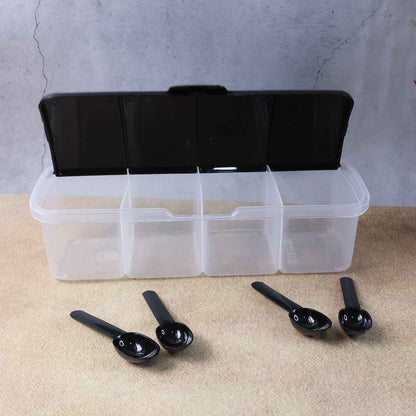 Kitchen Multipurpose Air-tight 4 Sections Storage Containers  Masala Box (1 Set)