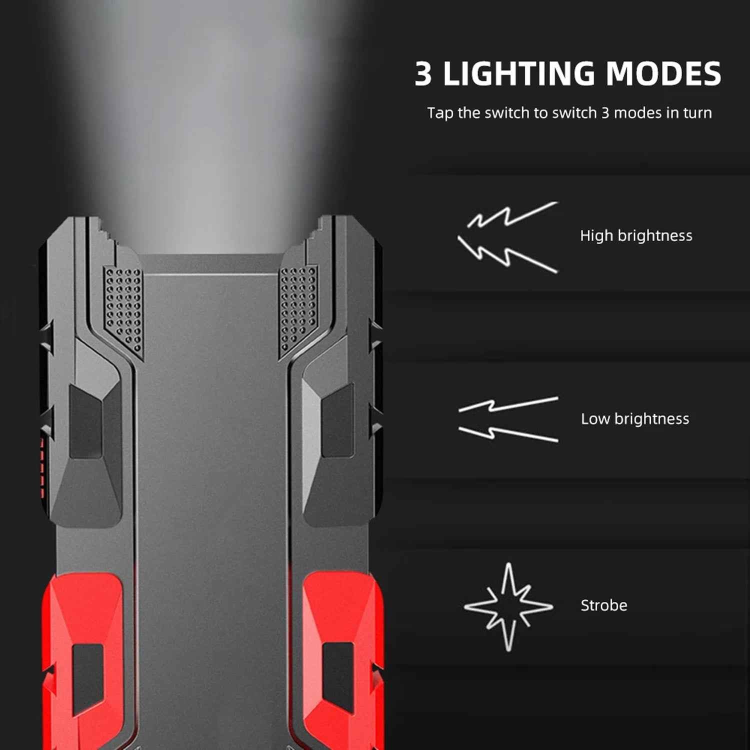 Rechargeable Mini Led Flashlight With Power Bank 3 Modes (1 Pc)