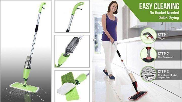 Spray Mop - 360 Degree Handle Wet & Dry Microfiber Floor Spray Mop - Best Deals at BeSh Deals®