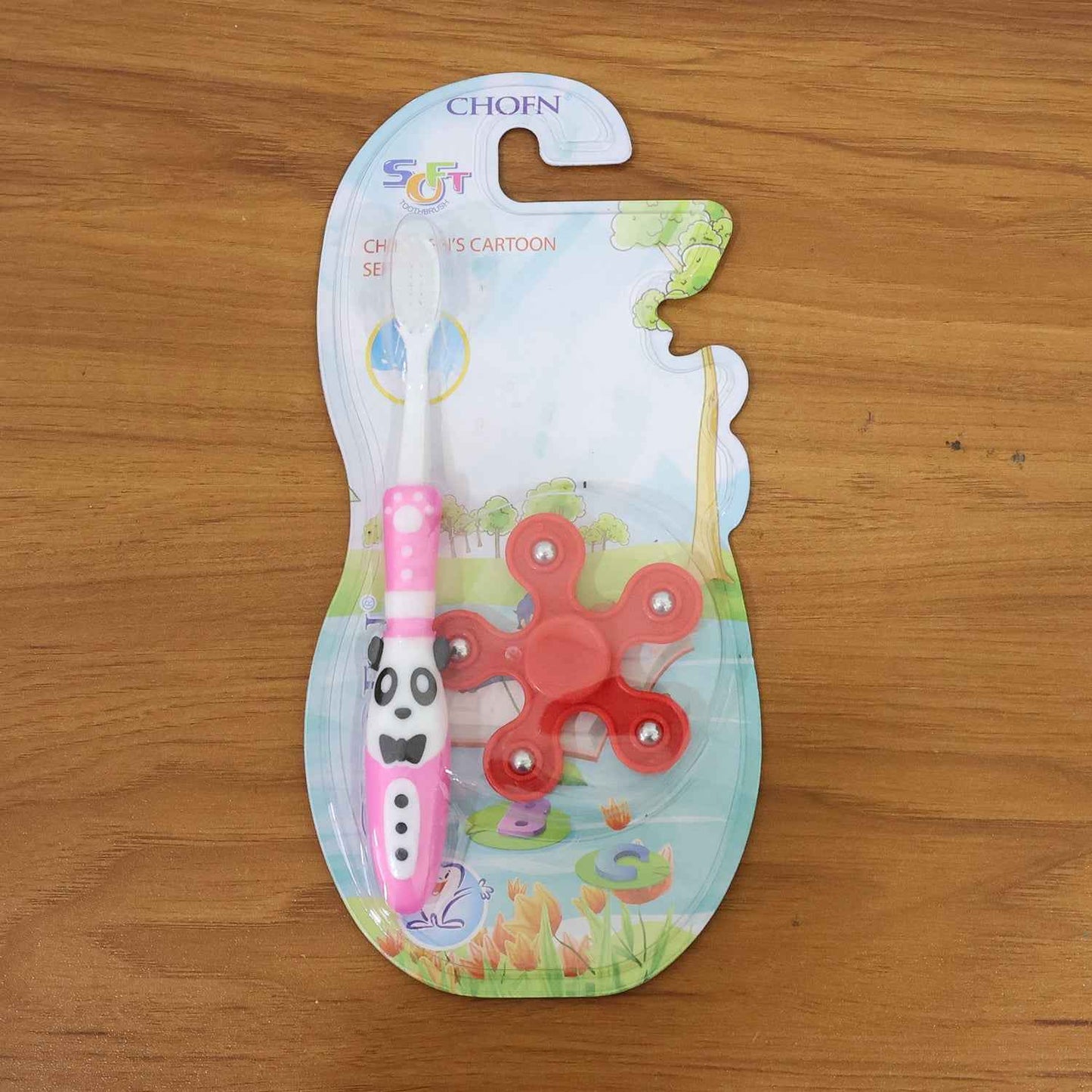 Kids Toothbrush And Fidget Spinner Toy Set