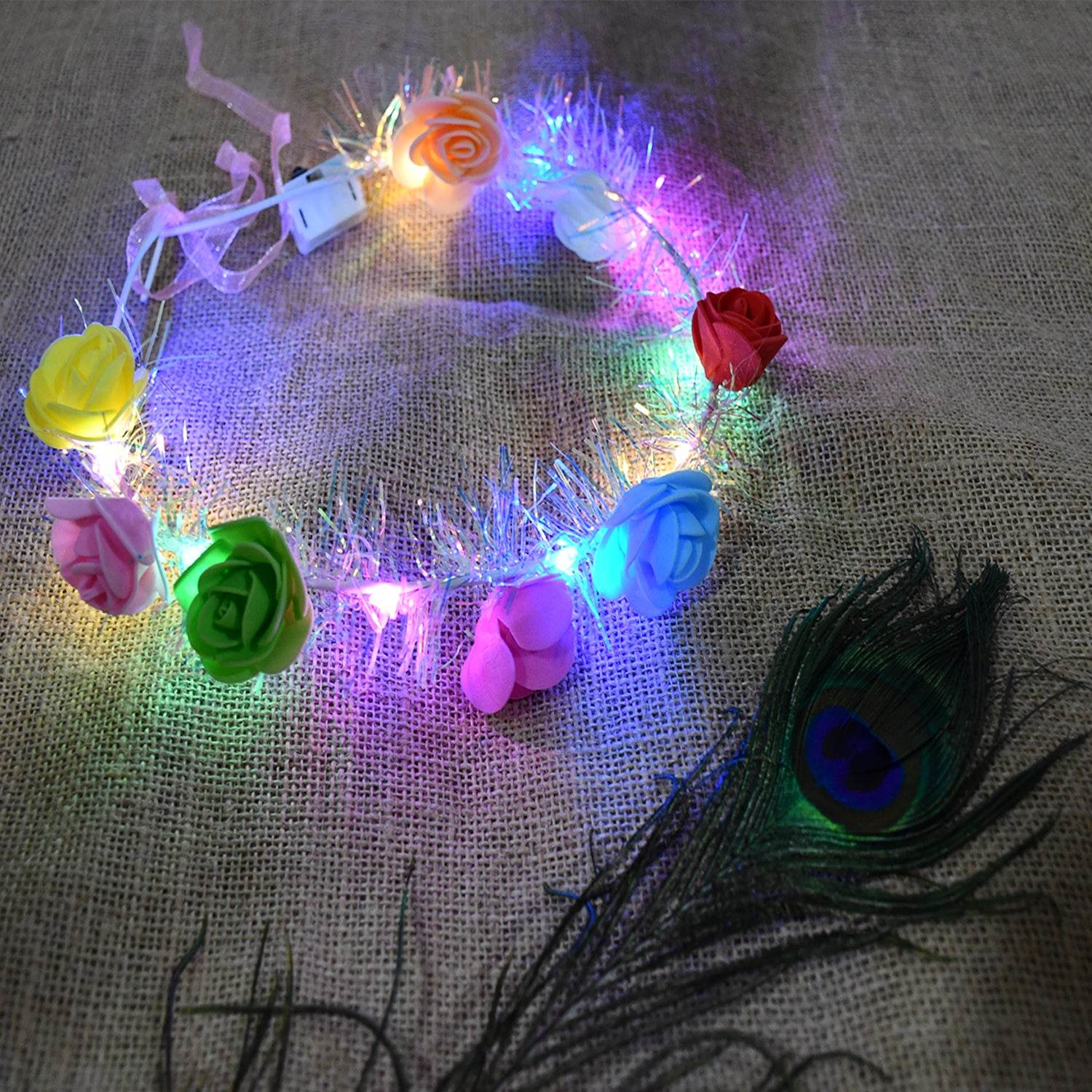 Led Flower Crown Headband  Multicolor Light-up (1 Pc) - Best Deals at BeSh Deals®
