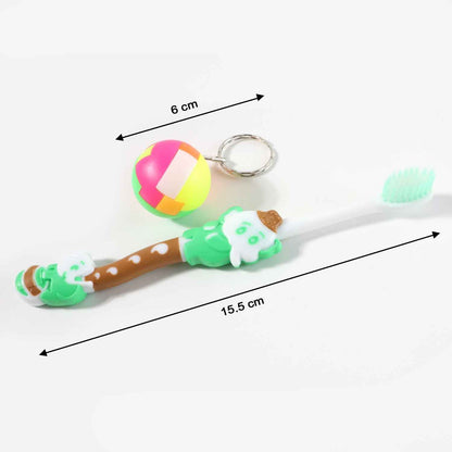 Kids Toothbrush And Ball Keychain Toy Set