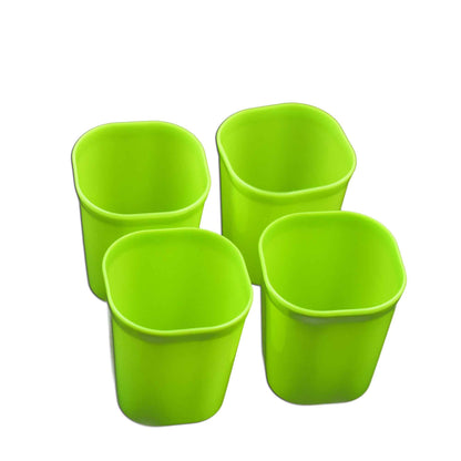 2426 Plastic Drinking Glass Set For Drinking Milk Water Juice (Pack Of 4)