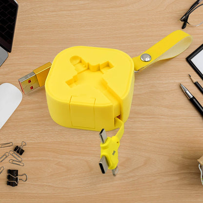 3 In 1 Charger Cable Retractable Type Compatible With Smartphones (1 Pc) - Best Deals at BeSh Deals®