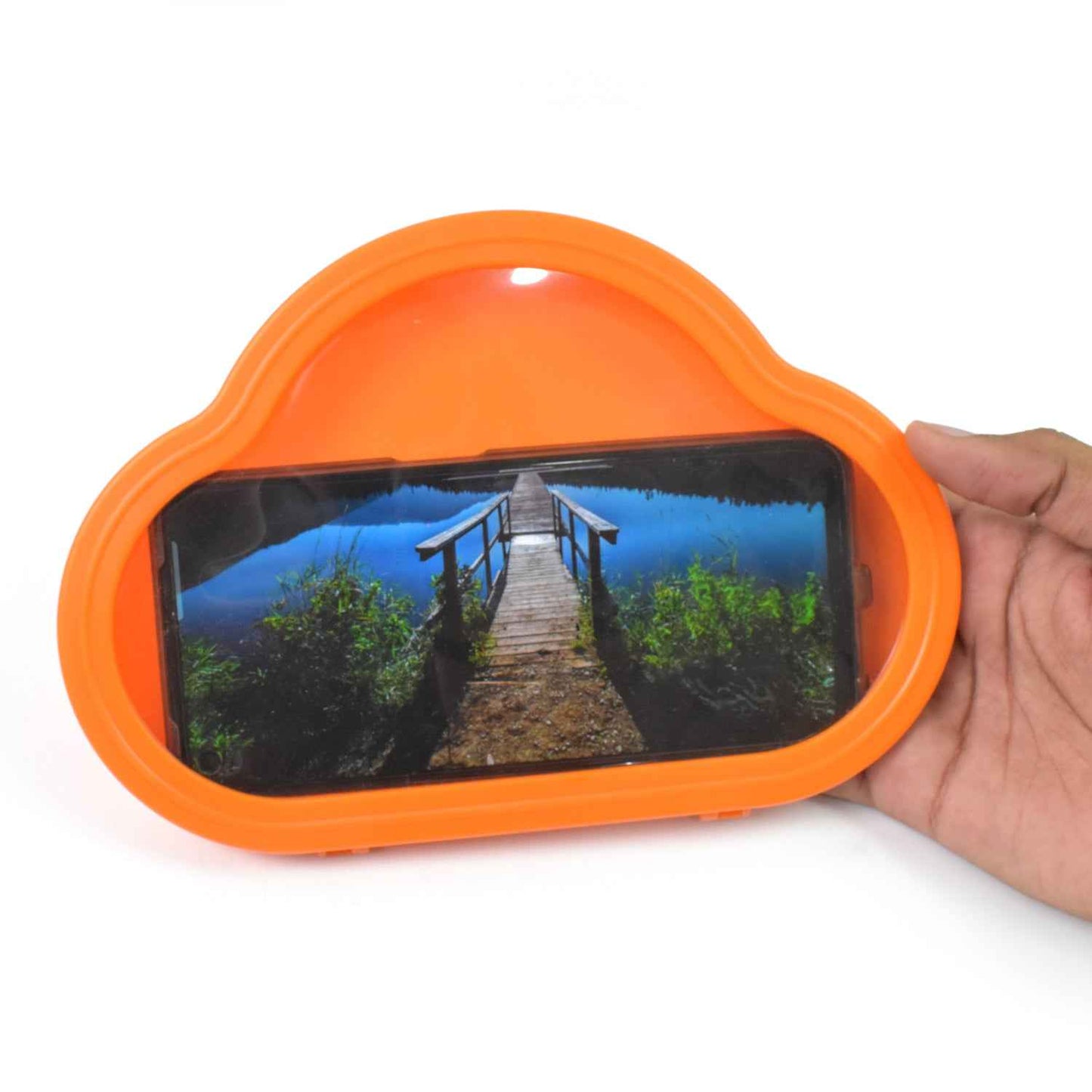 Smartphone  Mobile Stand Waterproof Case Smartphone Stand Case (1 Pc Orange)