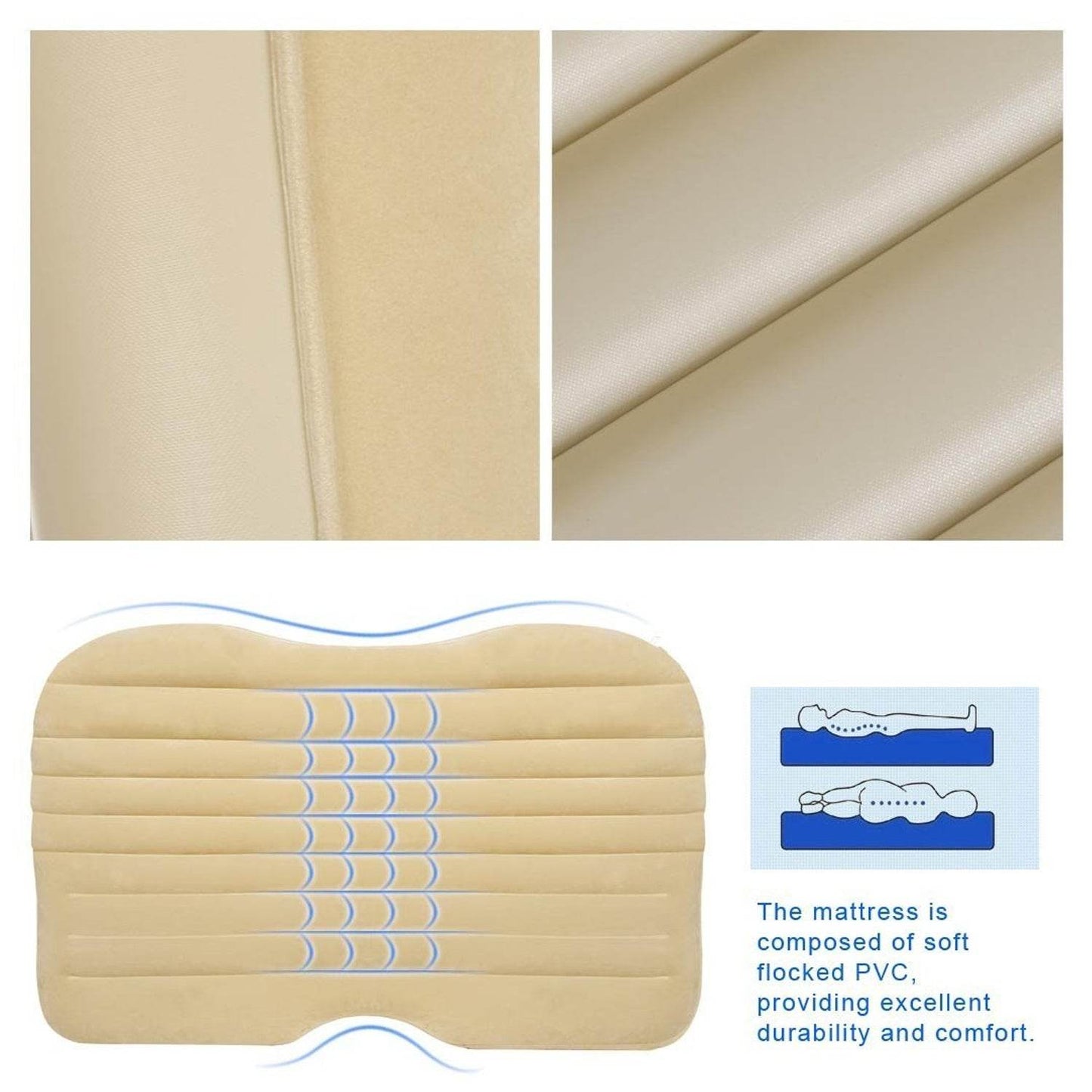 8043 Car Inflatable Bed With 2 Pillows   Air Pump (Portable) For Travel Camping Vacation  Polyester Inflatable Travel Car Bed Air Sofa With Two Inflatable Pillow And Air Pump For Car Back Seat Air Pump Random Colour - Best Deals at BeSh Deals®