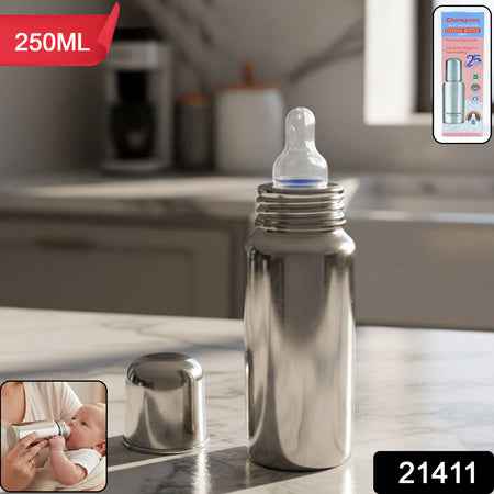 Stainless Steel Baby Feeding Bottle 250 Ml