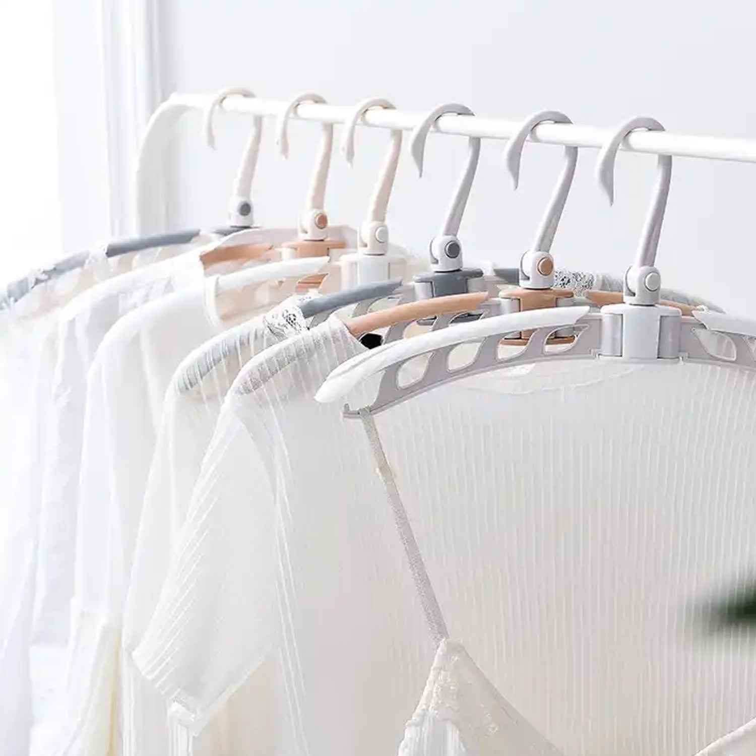0279 Portable Folding 360 Degree Rotating Clothes Hangers Travel Foldable  Adjustable Accessories Foldable Clothes Hangers Drying Rack For Travel (1 Pc)