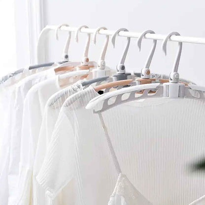 0279 Portable Folding 360 Degree Rotating Clothes Hangers Travel Foldable  Adjustable Accessories Foldable Clothes Hangers Drying Rack For Travel (1 Pc)