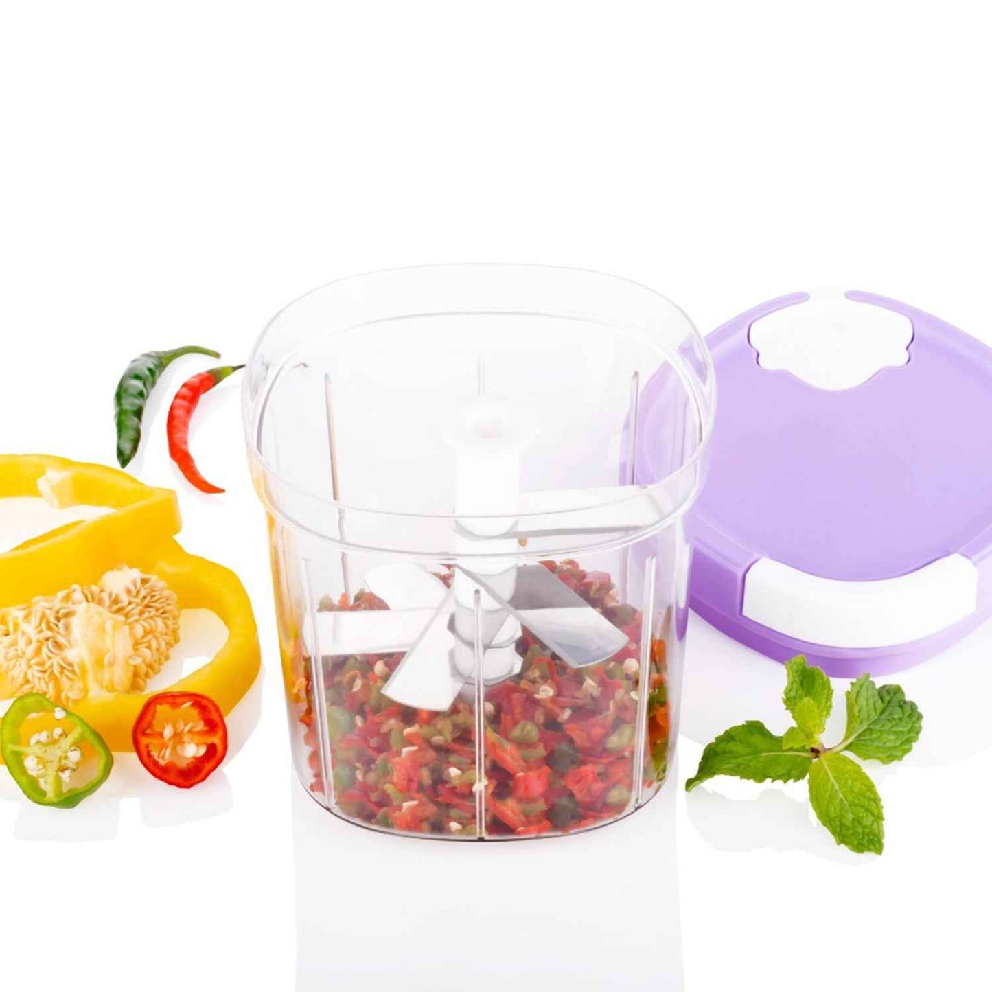 2670 2 In 1 Handy Chopper And Slicer Used Widely For Chopping And Slicing Of Fruits Vegetables Cheese Etc. Including All Kitchen Purposes.