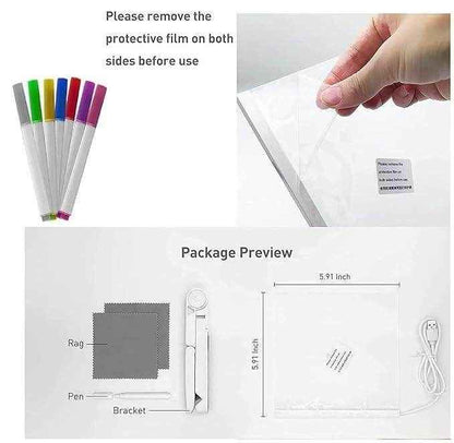 3D LED Light Glass Acrylic Writing pad - Best Deals at BeSh Deals®