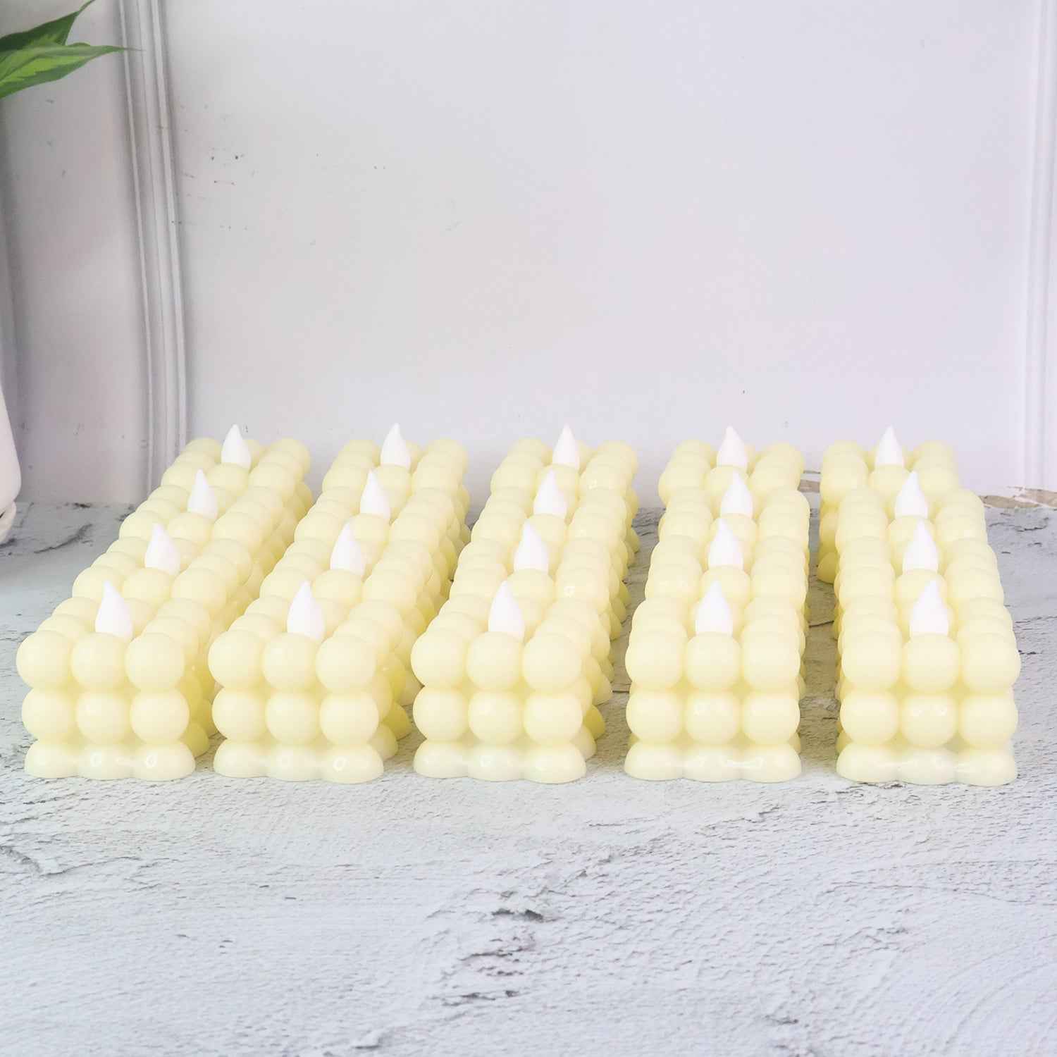 Led Flameless Cube Decorative Candles (24 Pc)