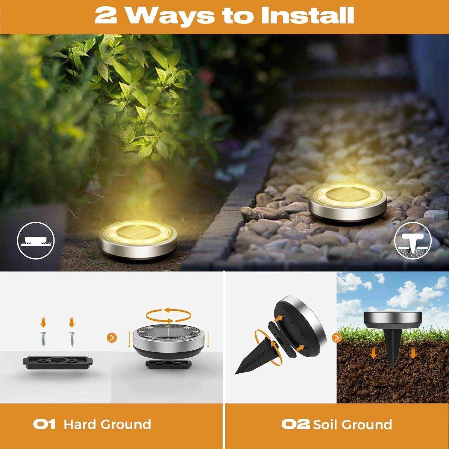 Solar Waterproof Ground Lights (Pack of 4) - Best Deals at BeSh Deals®
