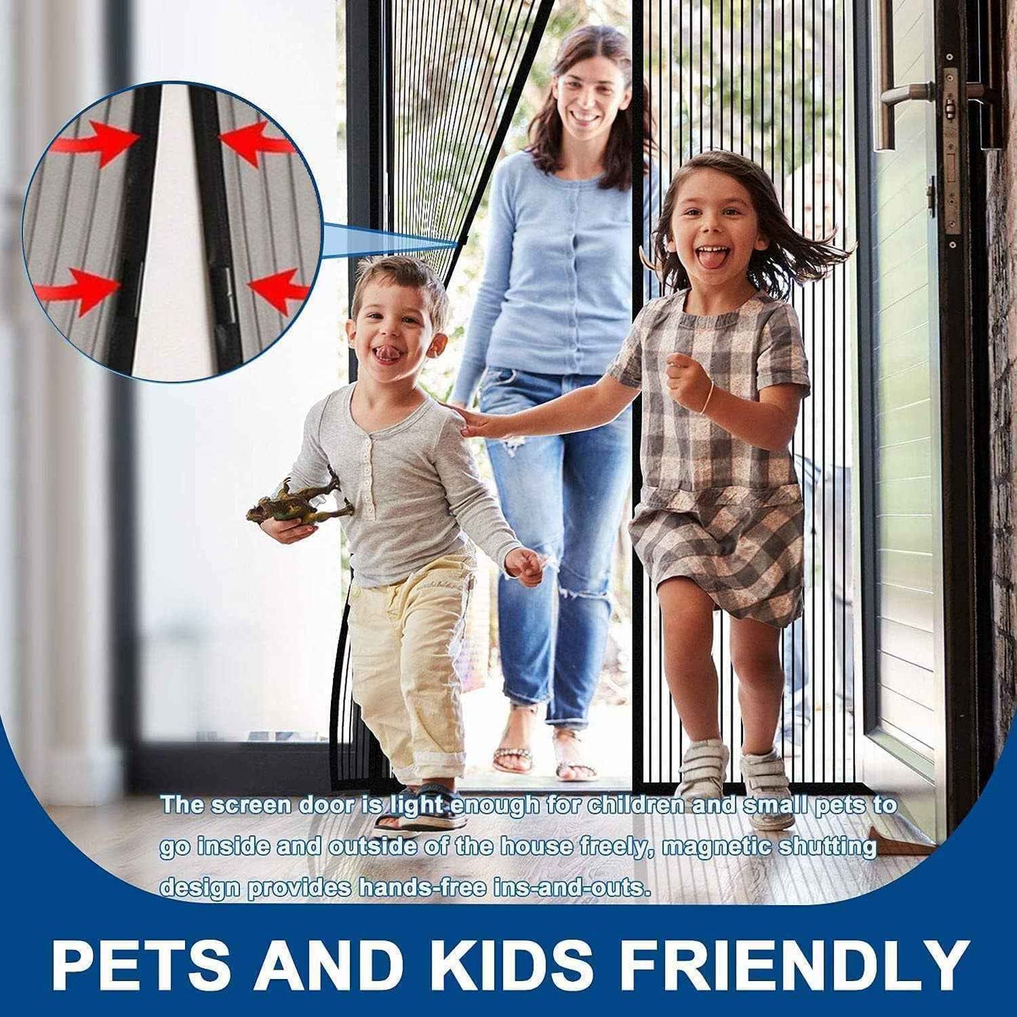 Magic Mesh Hands-free Screen Door Instant Opening (1 Set)