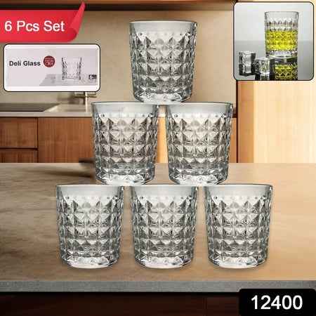 Premium Crystal Style Glass Tumbler Set (6 Pc 210 Ml) - BeSh Deals®