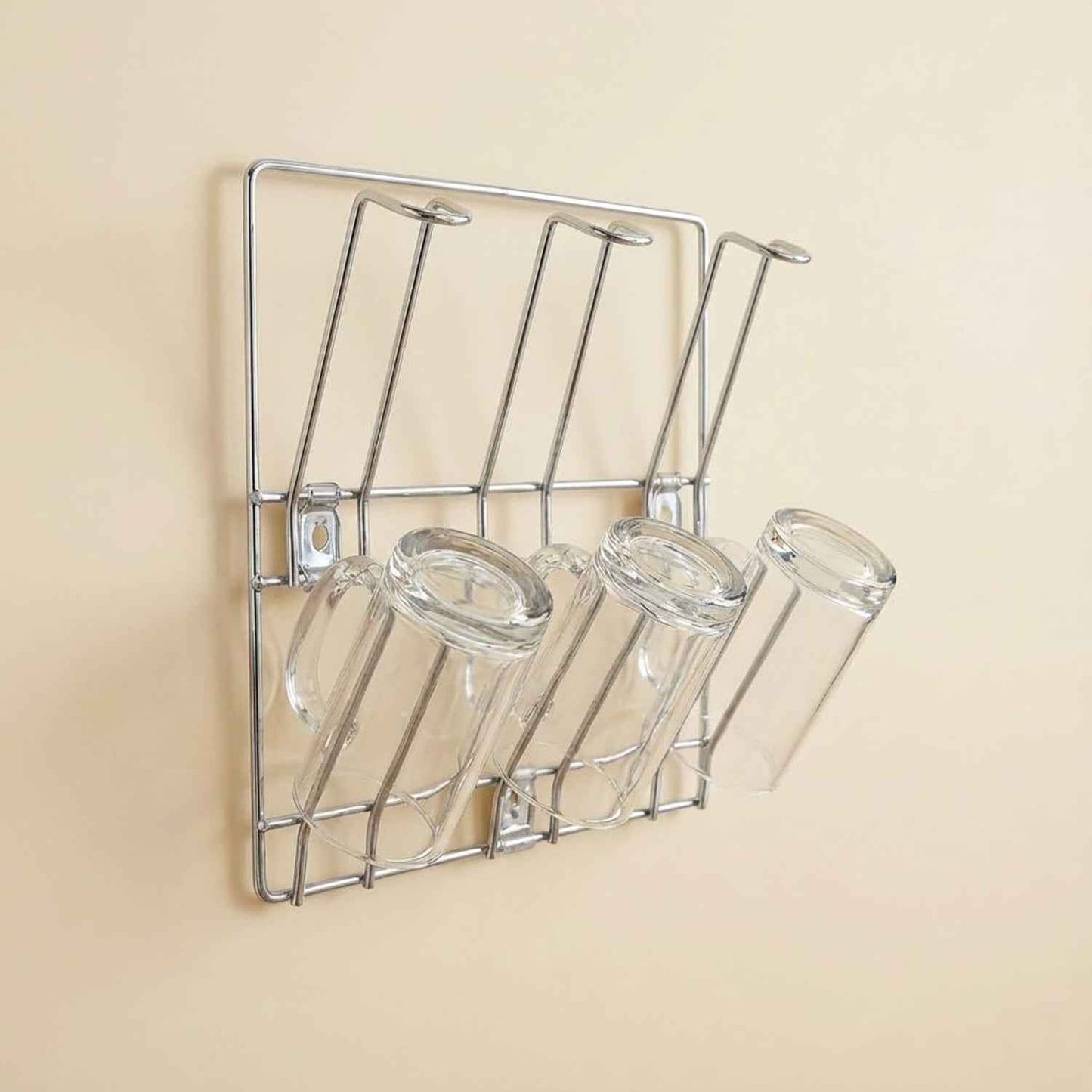 Wall-mounted Stainless-steel Cup  Mug Holder Rack (25 X 25 Cm 1 Pc)