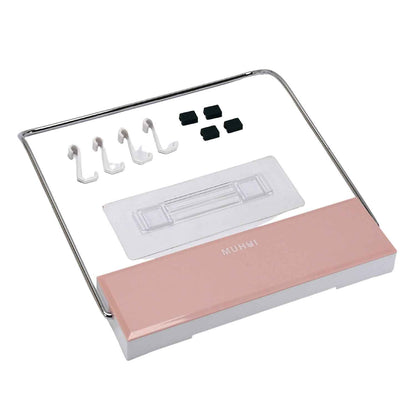 7660 Wall Mounted Foldable Wash Basin Storage Rack Shelf Holder Self Adhesive With Sticker