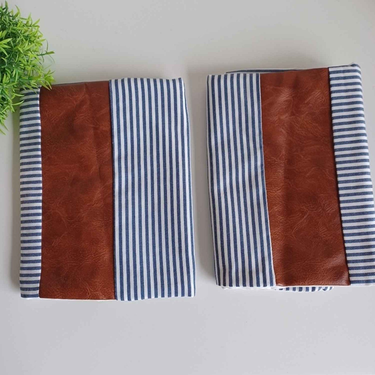 Pillow Covers Leather  Cotton Cushion Covers (20  20 Inch  1 Pair  2 Pc)
