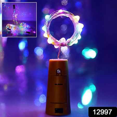 Wine Bottle Cork String Light  Multi Led  2m Cable Length Copper Wire Battery Operated (Multicolor Light  1 Pc)