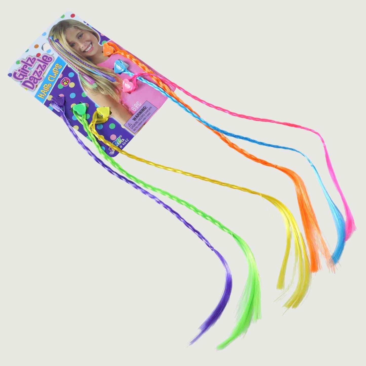 Colourful Braided Hair Extension Streaks For Girls  Kids (6 Pc)