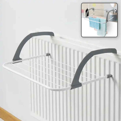 0333 Metal Steel Folding Drying Rack For Clothes Balcony Laundry Hanger For Small Clothes Drying Hanger Metal Clothes Drying Stand Socks And Plant Storage Holder Outdoor  Indoor Clothes-towel Drying Rack Hanging On The Door Bathroom
