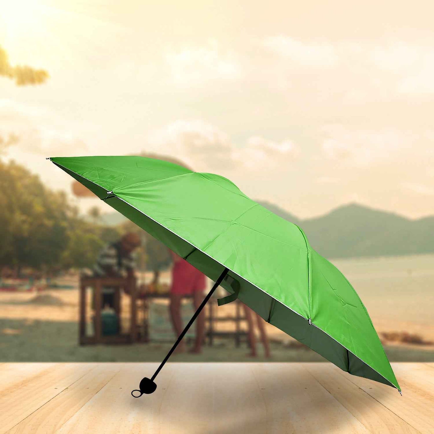 8539 3 Fold Sun Protective Solid Foldable Outdoor Umbrella Portable Sun Uv Protection Lightweight Rain Umbrella With Umbrella Case For Girls Women Men Boys