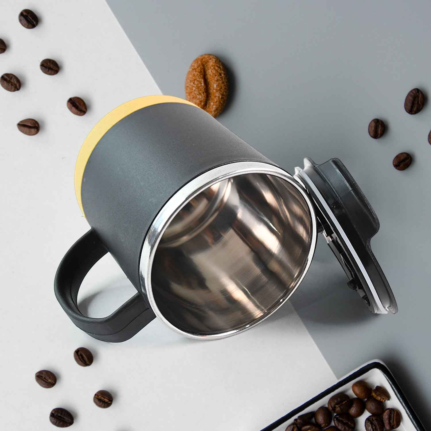 Insulated Coffee Mug With Spill-proof Lid (Approx 450ml  1 Pc)