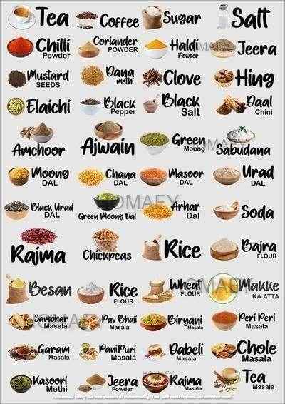 3D Waterproof Kitchen Spice Jar Label Stickers (Pack of 1 - 60 Stickers) - Best Deals at BeSh Deals®