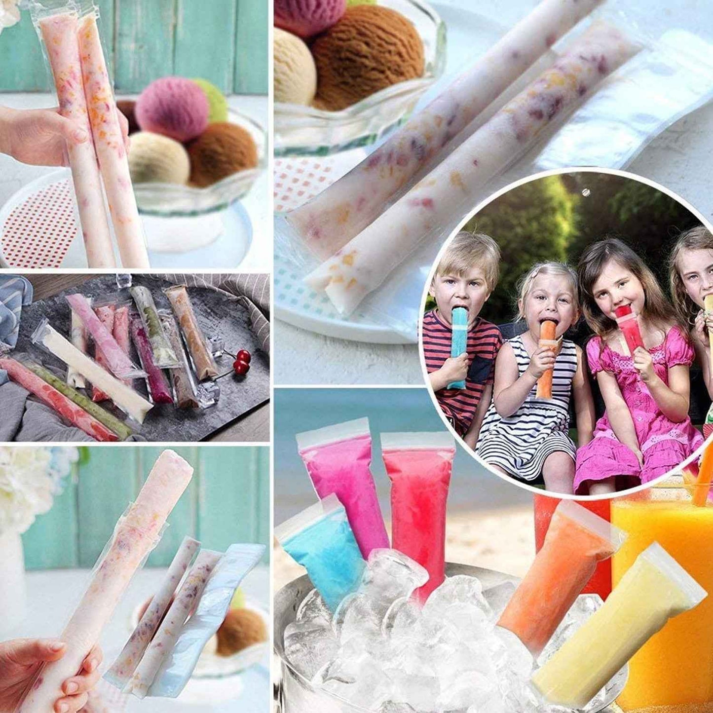 5512 Homemade Popsicle Maker Manual Ice Cream Machine With Approx 20 Pcs Packing Bag Popsicle Mold Convenient Maker Manual Ice Cream Machine For Kids Adults Diy Reusable