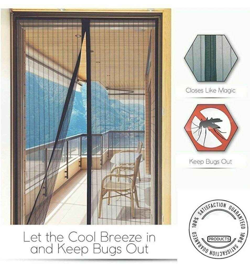 Door Curtain-Mesh Screen Net Home Magnetic Foldable Anti Mosquito Door Curtains (Pack of 2) - Best Deals at BeSh Deals®