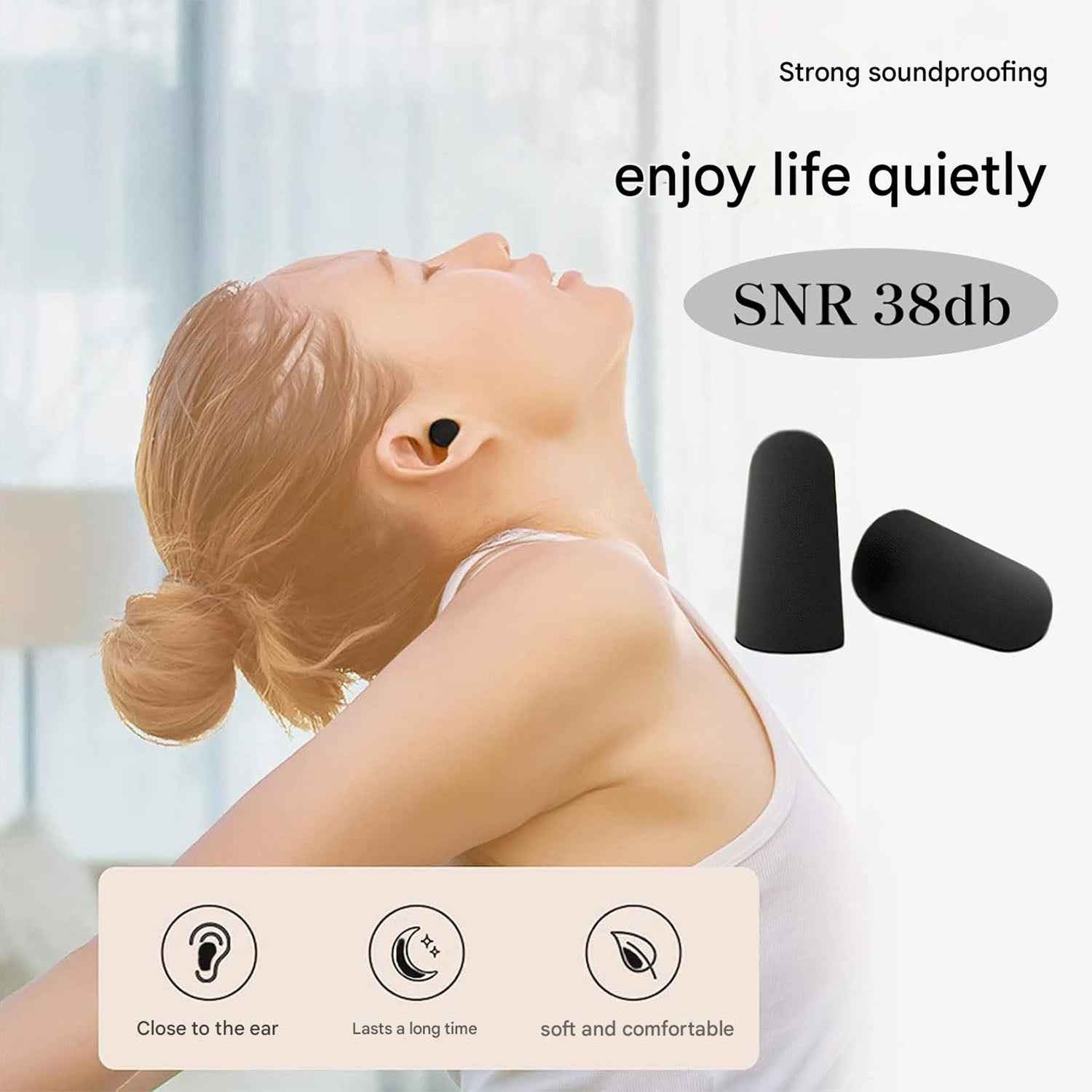 Soft Noise Reduction Ear Plugs (1  Pair)