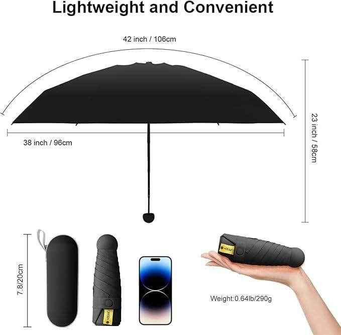 Mini Umbrella with Case for Men & Women (Manual Open) Compact Travelling Umbrella - Best Deals at BeSh Deals®