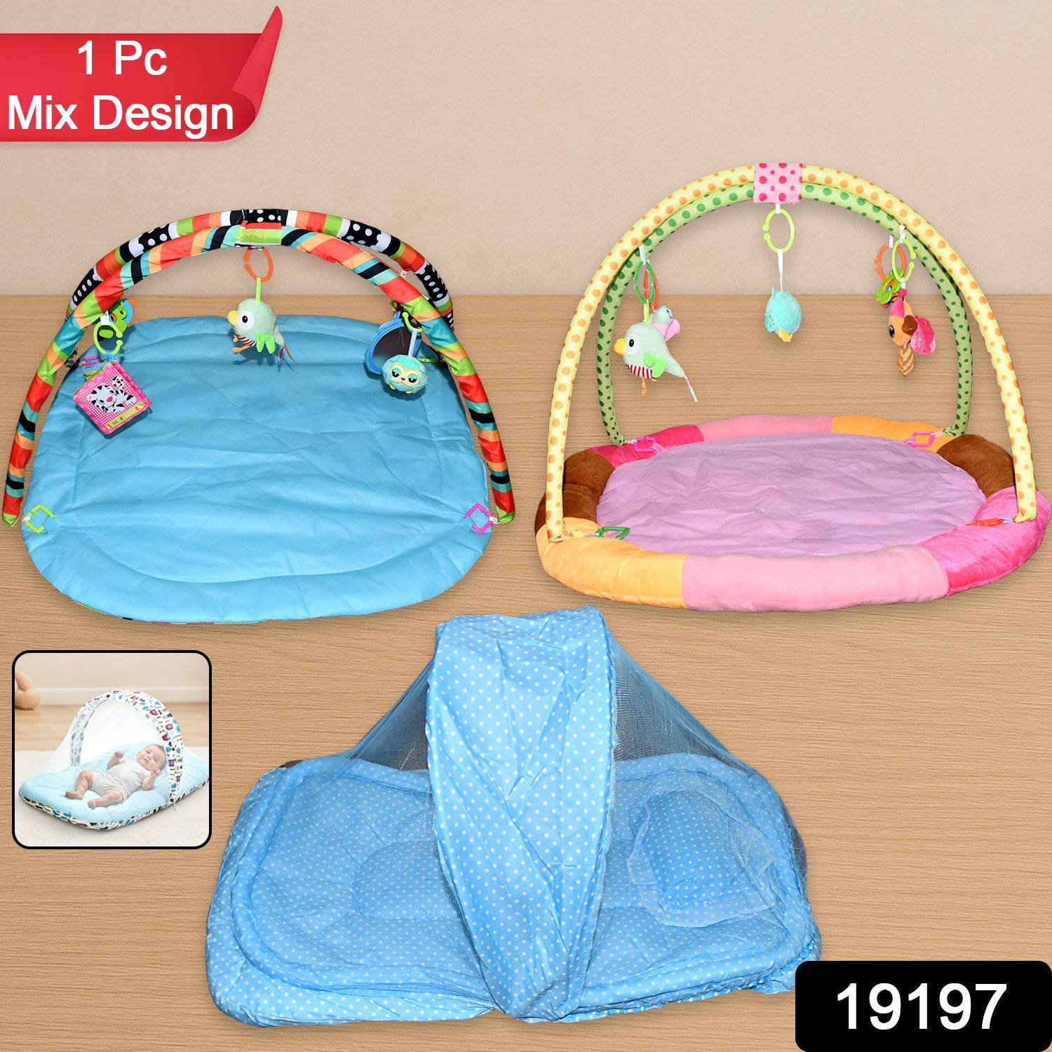 Multipurpose Baby Play Gym And Sleeping Mat (Mix Design  1 Pc) - Best Deals at BeSh Deals®