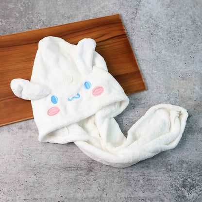 Premium Soft Microfiber Hair Drying Towel Wrap With Button (1 Pc)